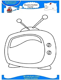 Çocuklar İçin Tv Boyama Sayfaları 